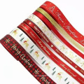 WY401 Wholesale printed colorful merry Christmas satin ribbon roll